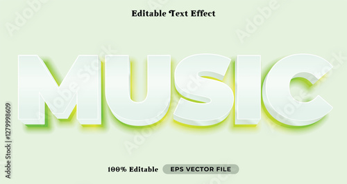 music editable text effect, white font syle template