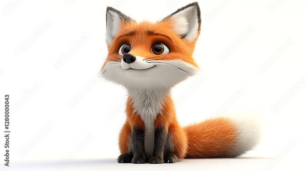 Playful cartoon fox character in studio setting fun animation style Playful cartoon fox character in studio setting fun animation style