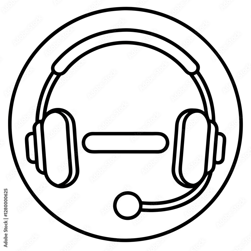 headphones icon on square internet button headphones icon on square internet button
