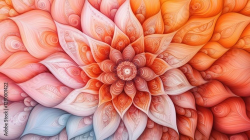 Floral pattern creation digital art abstract design colorful background close-up beauty in symmetry