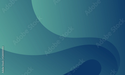 Serene gradient flow, calming curves background with teal and blue hues
