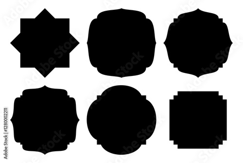Elegant black frame silhouettes for design projects and creative layouts