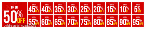 Various Discount Sale Promotions with Percentage Values for Marketing
