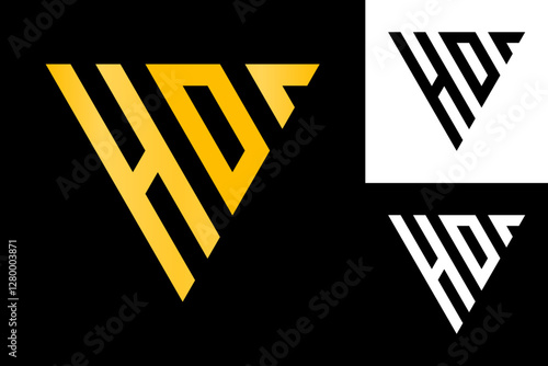 Striking abstract HDO lettermark in gold and black with monochrome variants