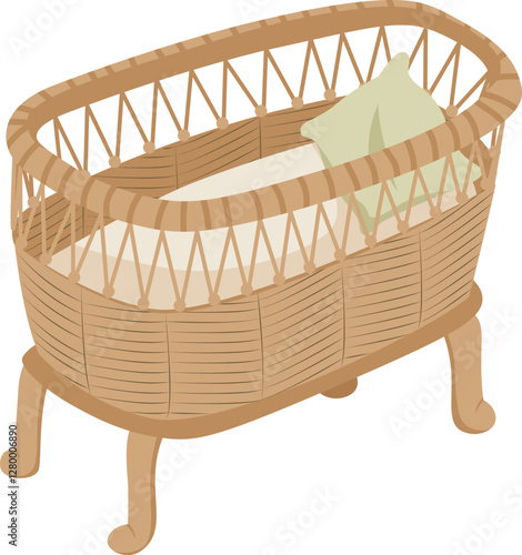 Wicker Cradle Basket For Newborn