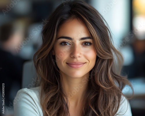 Wallpaper Mural Smiling woman office portrait Torontodigital.ca