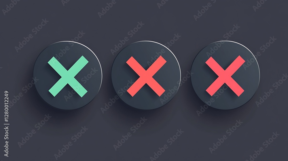 Obraz premium Reject Buttons Interface Dark Background