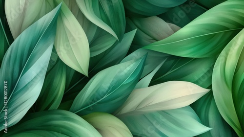 Vibrant green leaves nature background organic close-up serenity