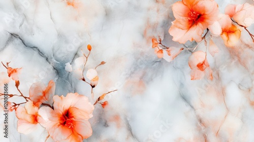 Aesthetic floral art delicate digital design with soft color palette