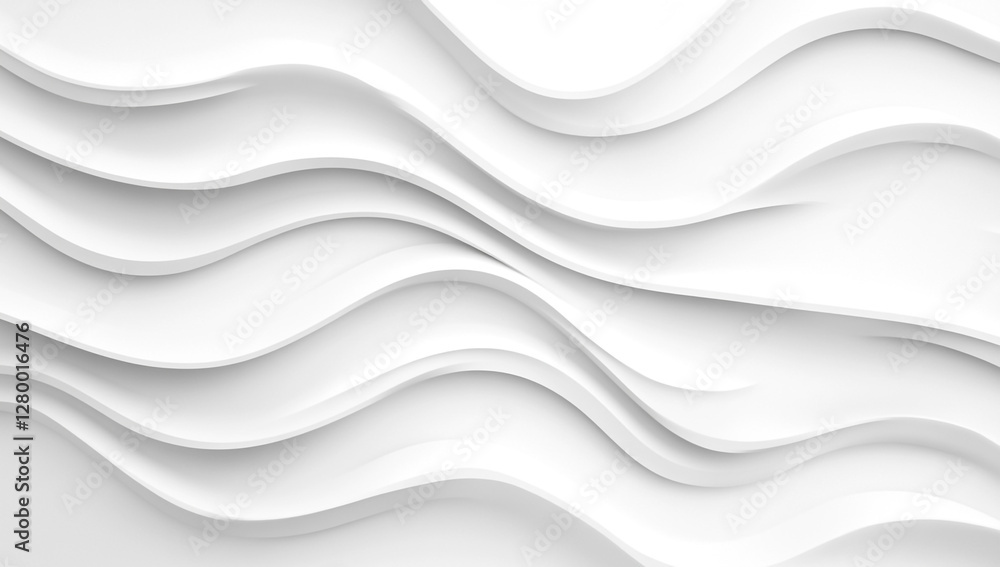 Obraz premium Elegant White Wavy Lines Pattern