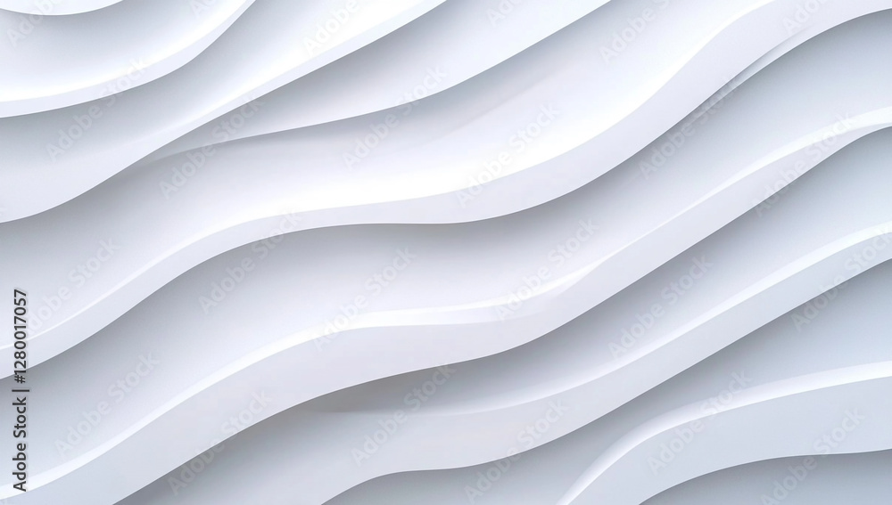 Obraz premium Modern White Wavy Lines Art
