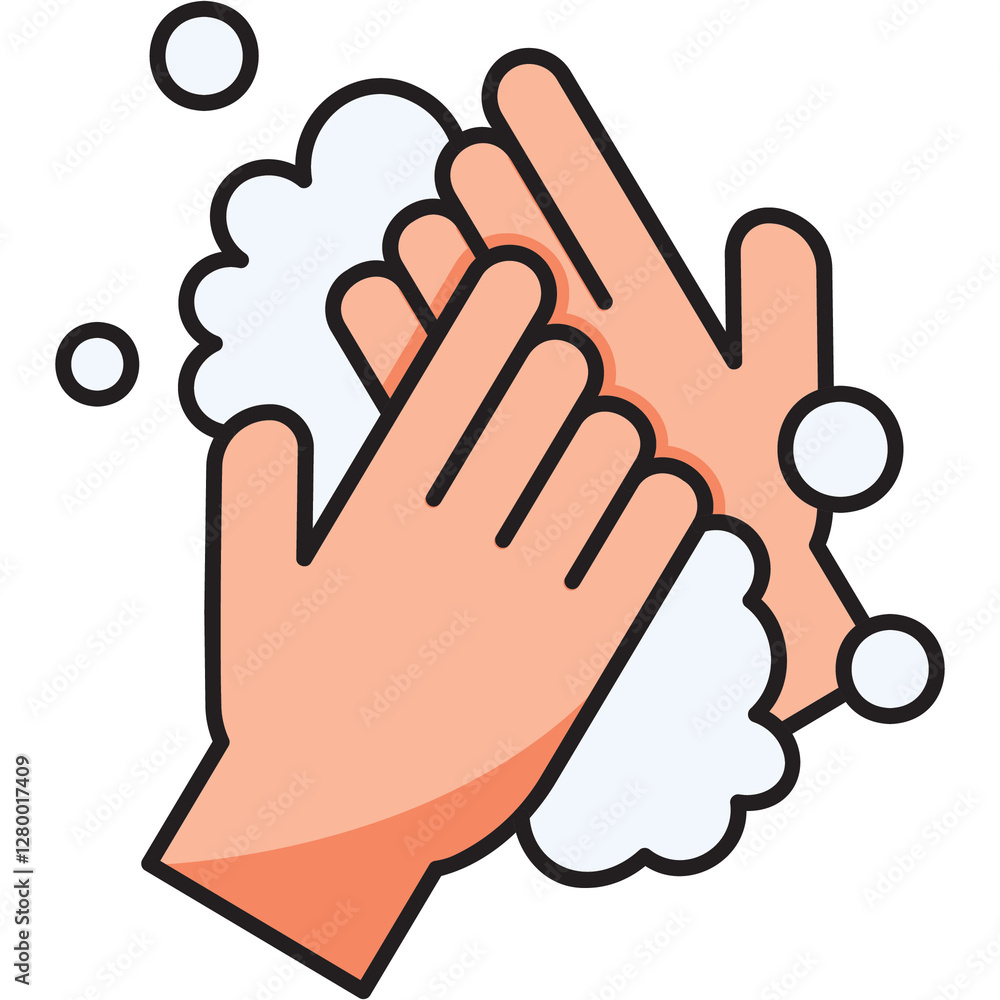 Obraz premium Hand Washing Sticker