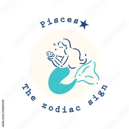 【星座】12.魚座の女の子のイラスト素材
