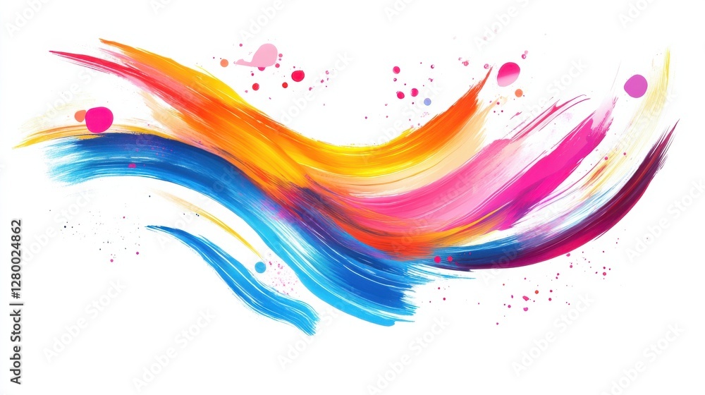 Colorful Abstract Flowing Lines with Splashes and Brush Strokes Colorful Abstract Flowing Lines with Splashes and Brush Strokes