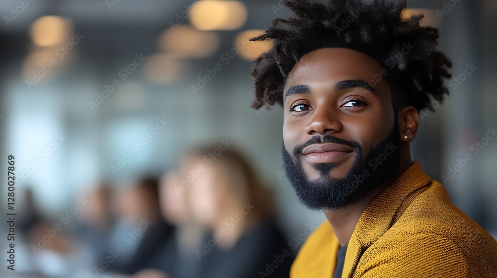 Confident Man in Office Setting Confident Man in Office Setting