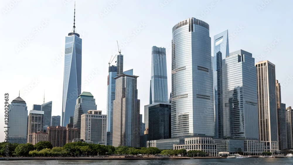 Modern Skyscrapers in an Urban Business District Modern Skyscrapers in an Urban Business District