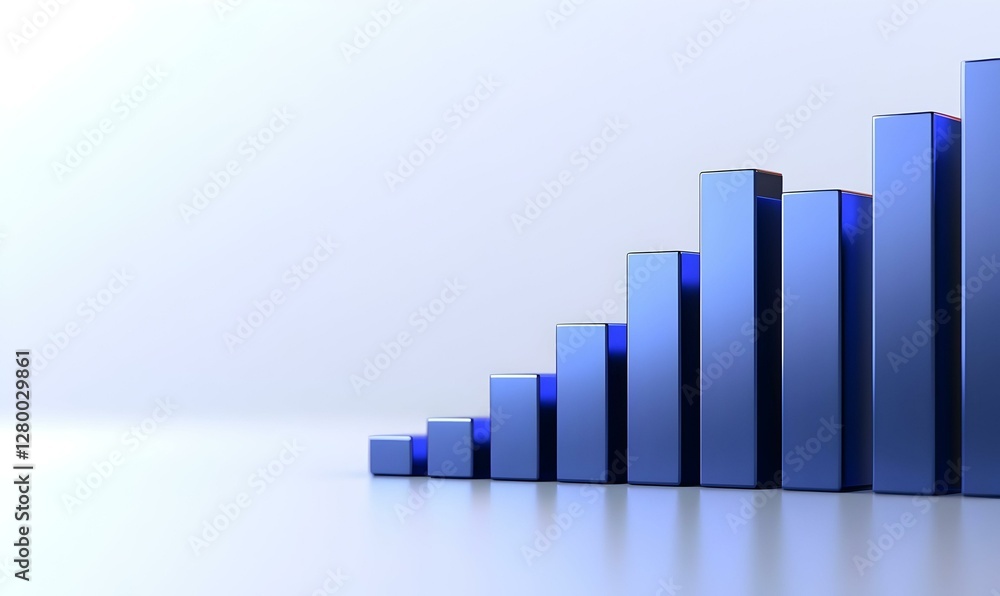 Abstract data visualization, dynamic blue bar and line chart, showcasing trends and insights in a modern business context Abstract data visualization, dynamic blue bar and line chart, showcasing trends and insights in a modern business context