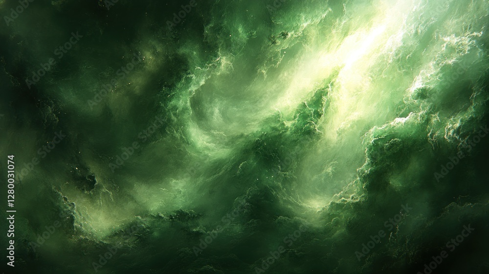 Obraz premium Emerald Nebula: A Cosmic Dream