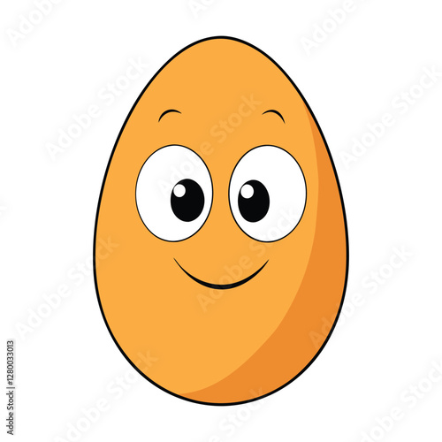 A cute, smiling egg with big, expressive eyes, ready to brighten up your day! This fun and playful coloring page is perfect for kids who love quirky characters.