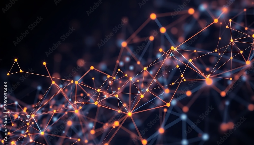 Obraz premium Orange and Blue Interwoven Network Design