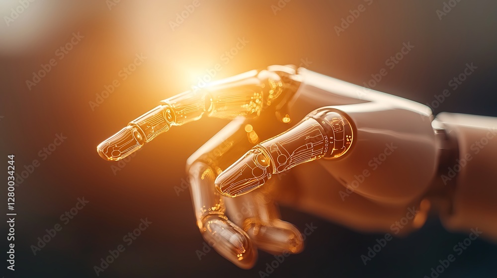Exploring robotic innovation futuristic robotic hand technology in nature conceptual art close-up perspective Exploring robotic innovation futuristic robotic hand technology in nature conceptual art close-up perspective
