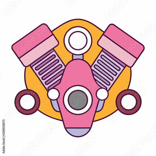 A motorcycle engine is a compact internal combustion engine, typically a two-stroke or four-stroke, designed for high power-to-weight ratios, providing acceleration and speed for two-wheeled vehicles.