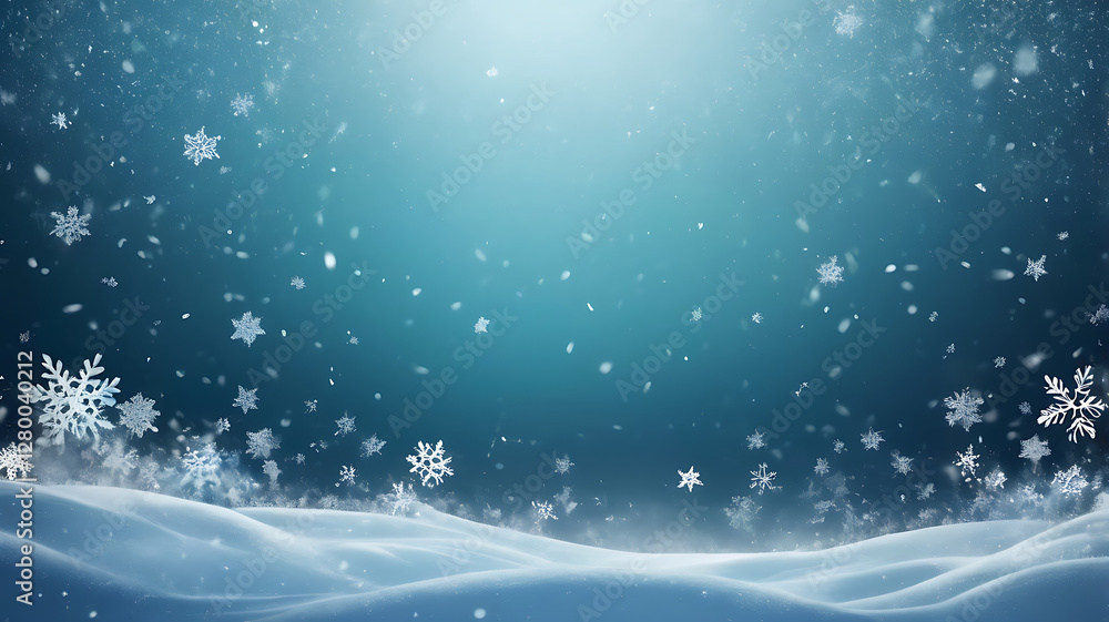 Beautiful falling snowflakes wallpaper. Winter dust ice particles. Snowfall weather white teal blue background. Many snowflakes january theme. Snow hurricane scenery, Magic nature fantasy snowfall.
Beautiful falling snowflakes wallpaper. Winter dust ice particles. Snowfall weather white teal blue background. Many snowflakes january theme. Snow hurricane scenery, Magic nature fantasy snowfall.
