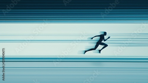 Abstract runner, speed motion, futuristic background. Possible stock photo use photo