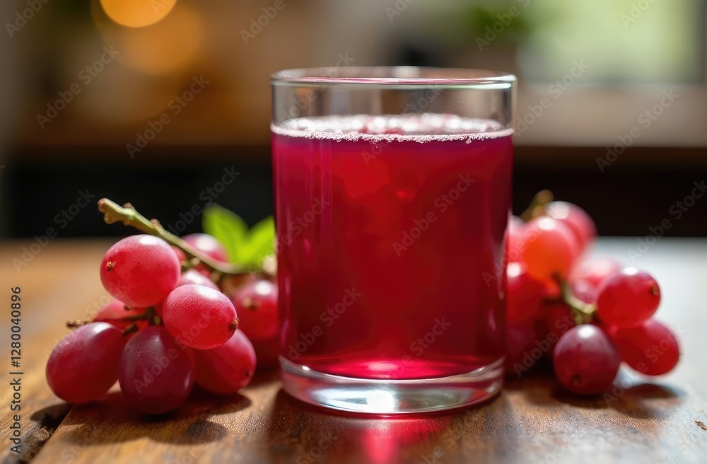 Grape juice in a glass on the table
