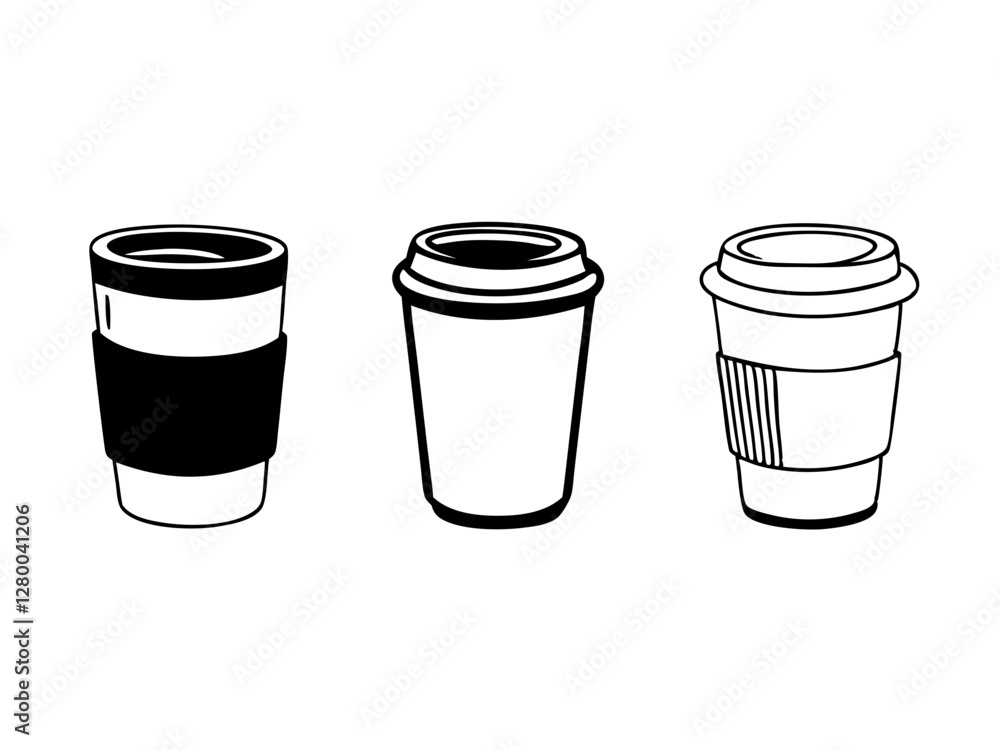 Coffee cup icon set, Vector icon, Line art Vector, Doodle Icon Coffee cup icon set, Vector icon, Line art Vector, Doodle Icon