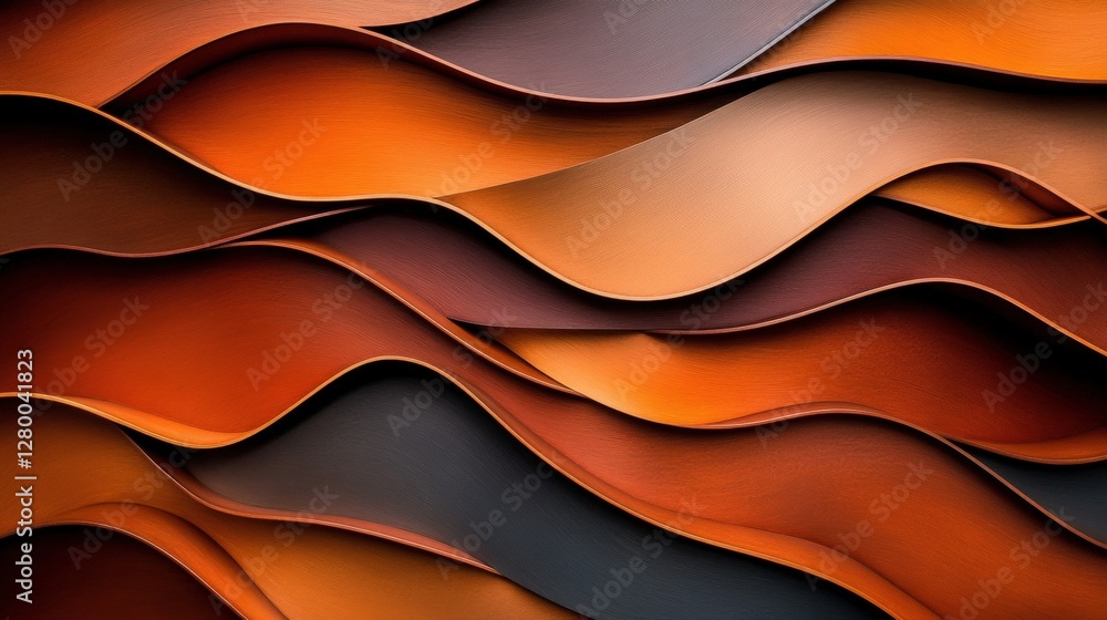 Dynamic flow of warm tones abstract art digital creation textured design close-up visual harmony