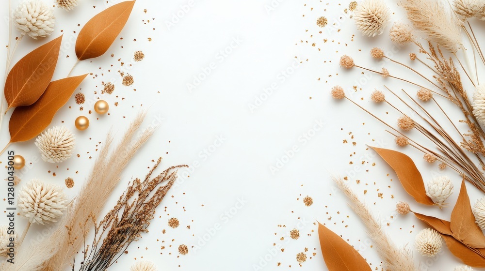 Minimalist dried flora arrangement for a calm elegant atmosphere