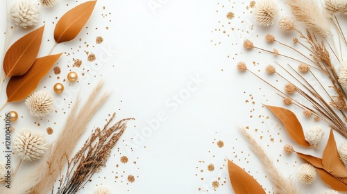 Obraz na płótnie Minimalist dried flora arrangement for a calm elegant atmosphere w salonie