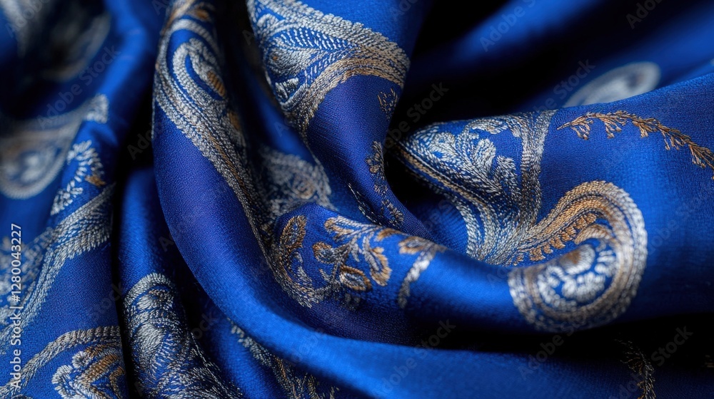 Artisan silk fabric showcase luxurious textile photography in workshop