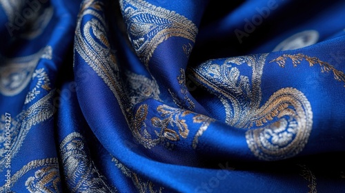 Obraz na płótnie Artisan silk fabric showcase luxurious textile photography in workshop w salonie
