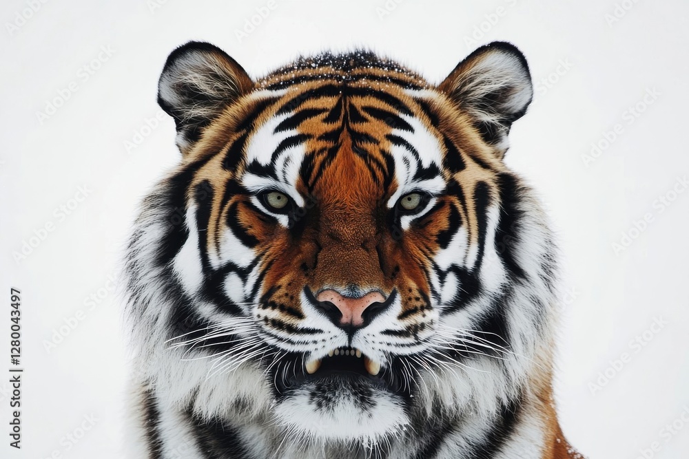 Majestic Siberian Tiger Close Up Portrait in Winter Majestic Siberian Tiger Close Up Portrait in Winter