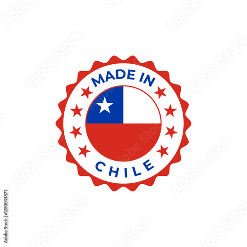 Free Download Made in Chile vector badge design with national flag - GFXLoad