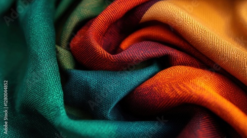 Vibrant textile patterns home studio fabric close-up cozy environment artistic perspective