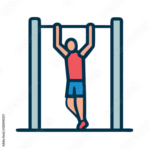 calisthenics man pull up workout icon