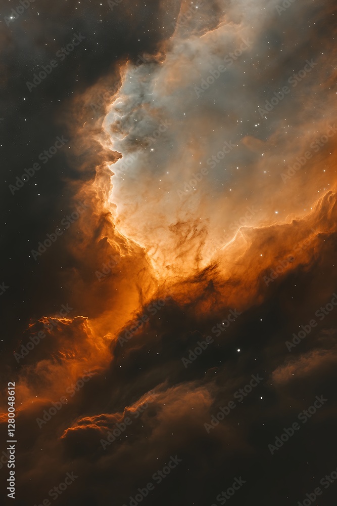 Naklejka premium Space nebula cosmic clouds glowing