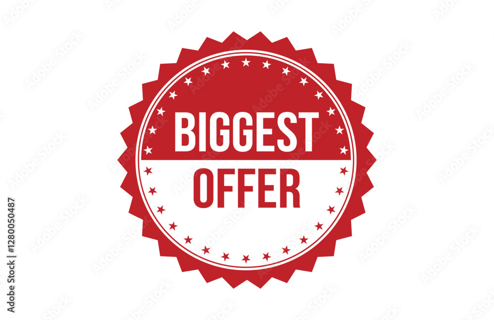 Biggest offer red ribbon label banner. Biggest offer red ribbon label banner.