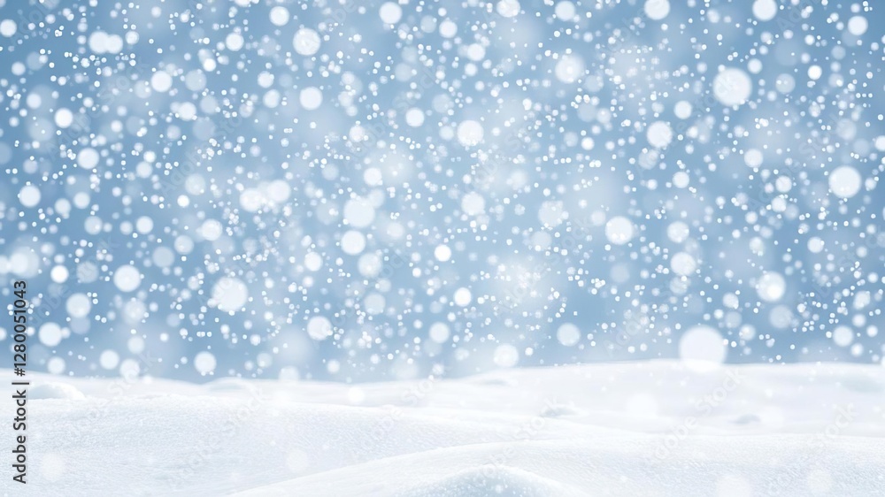 Abstract winter background with falling snowflakes creating a Christmas wonderland in the sky, December, festive, heavy snowfall Abstract winter background with falling snowflakes creating a Christmas wonderland in the sky, December, festive, heavy snowfall