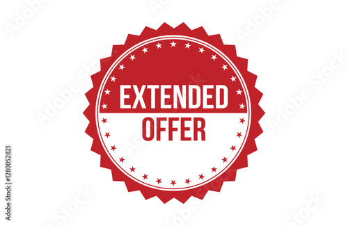 Extended offer red ribbon label banner.