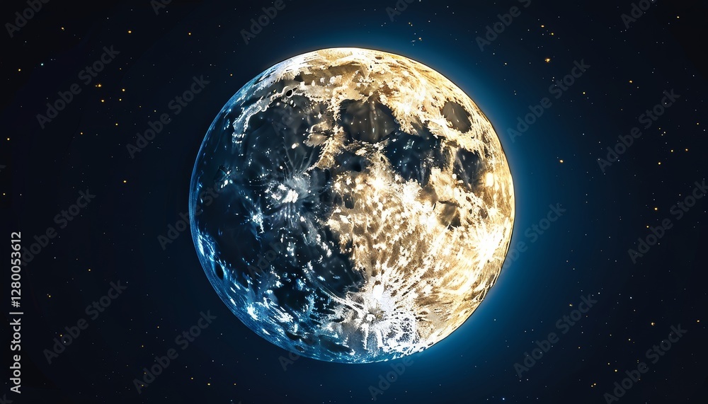 Obraz premium Highly detailed full moon close-up image