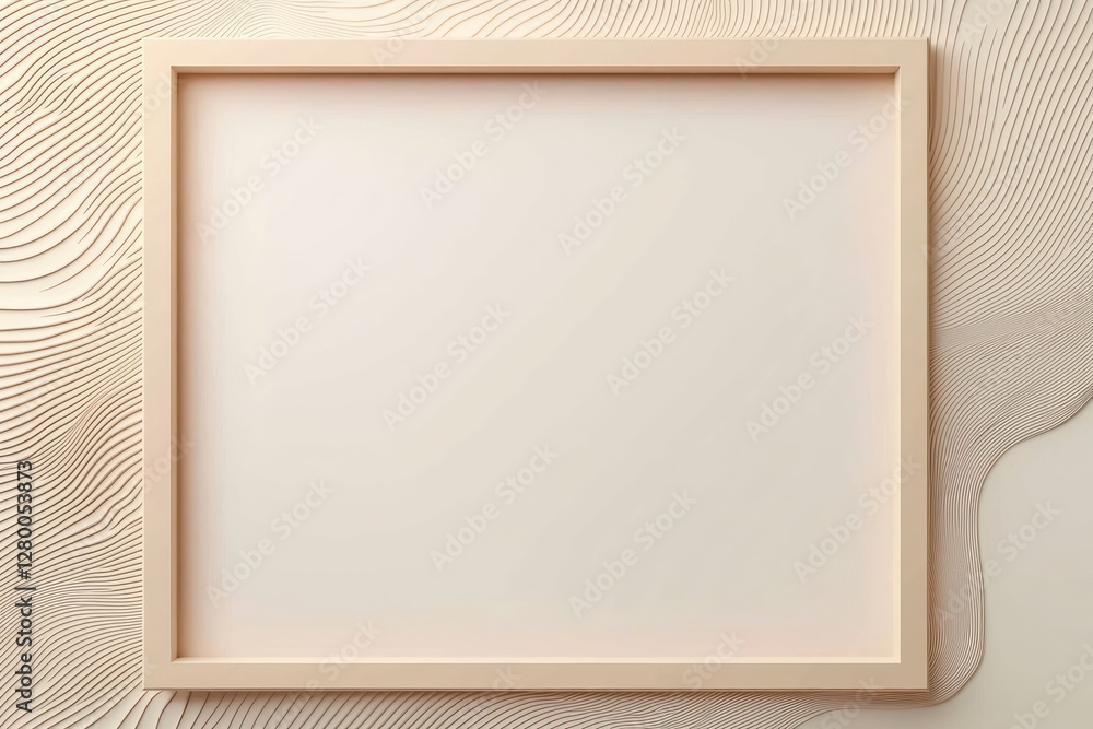 Fototapeta premium Pastel gradient surface tilts an elegant AI-rendered 3D frame with pale lavender borders forward, enhancing the visual appeal.