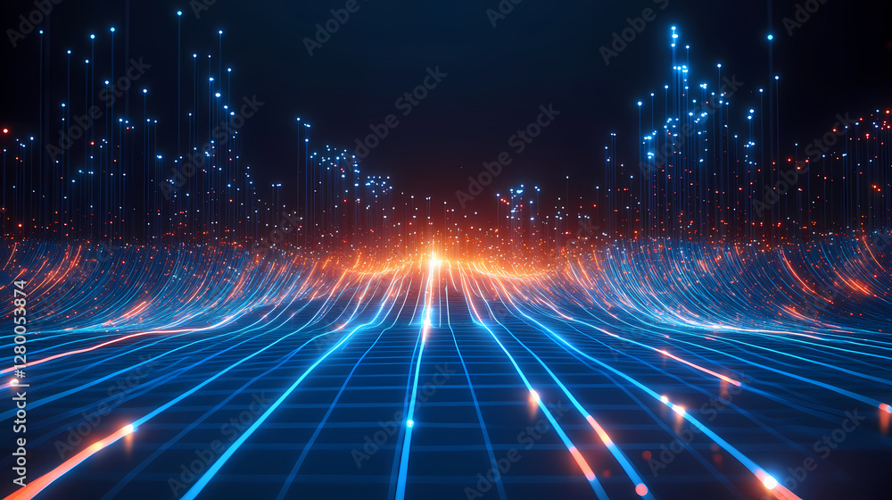 Dynamic Energy Field in Futuristic Space Scene