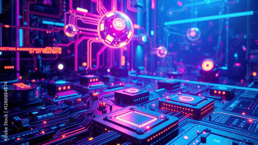 Obraz premium electronic circuit board with processor