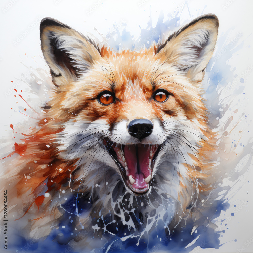 Naklejka premium Portrait of a fox. Graphic Representation
