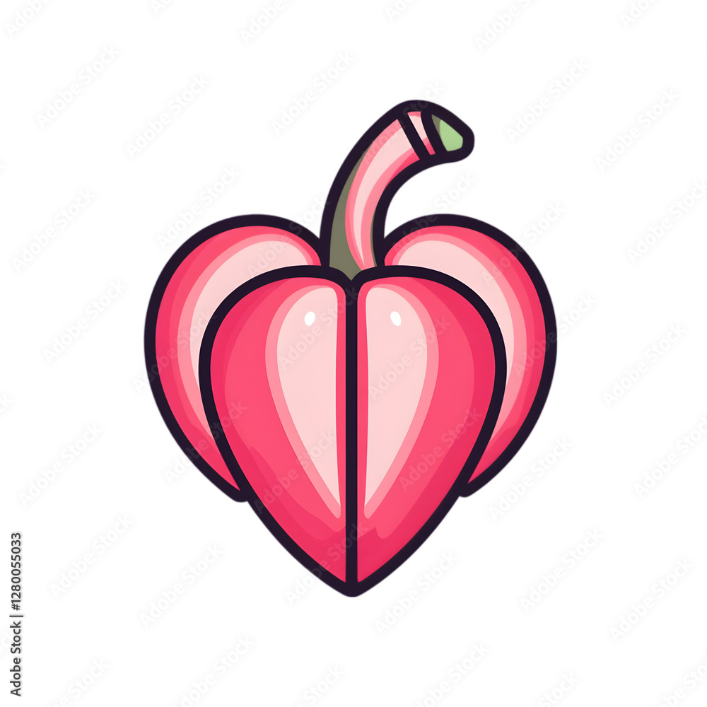 Obraz premium An elegant flat design of a bell pepper transparant background png 