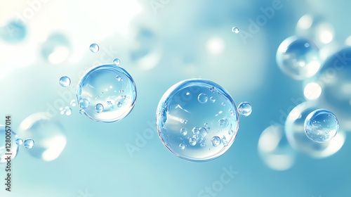 Wallpaper Mural Dreamy Bubbles in Blue Water Torontodigital.ca